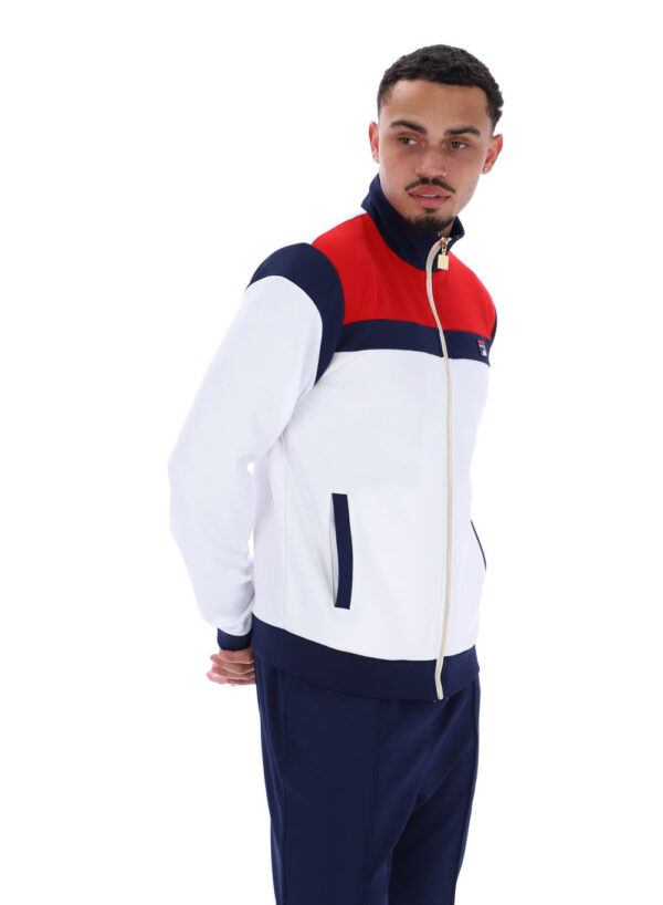 Fila Cruz Colour Block Track Jacket 100 White - Image 2