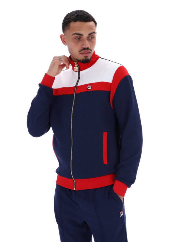 Fila Cruz Colour Block Track Jacket 410 Navy - Image 3