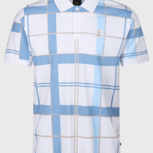 Luke 1977 M741452 Hadrians Polo Shirt White Denim Check
