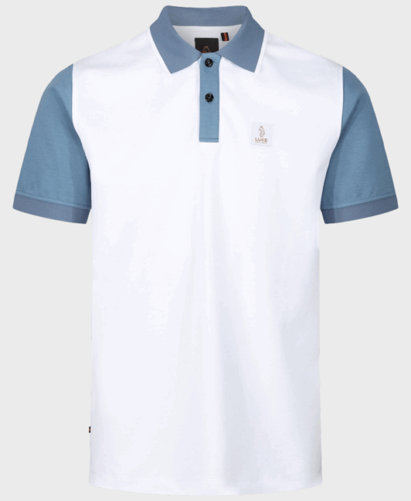 Luke 1977 M741454 Saddleworth Polo White Denim Blue