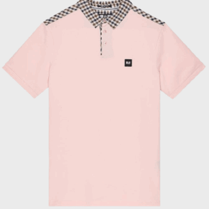 Weekend Offender Costa Mid Check Polo Pale Blush