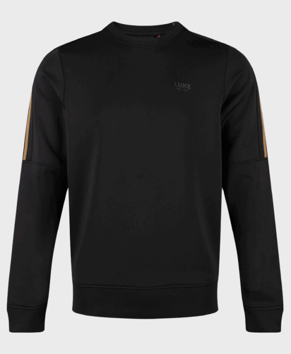 Luke 1977 M790357 Daintree Colour Block Sweatshirt Black