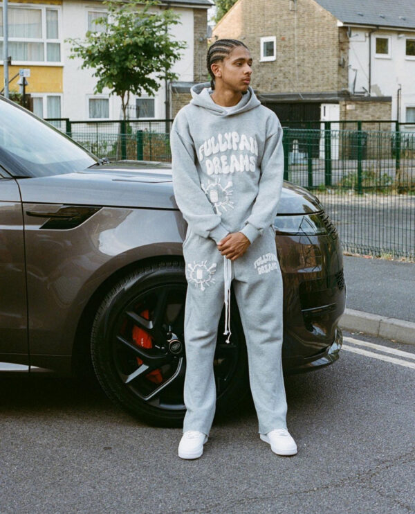 Fully Paid Dreams Hoodie Grey/White - Image 2