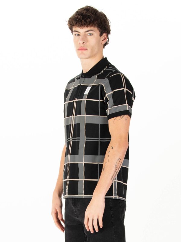 Luke 1977 M741452 Hadrians Polo T-shirt Black & Ecru - Image 2