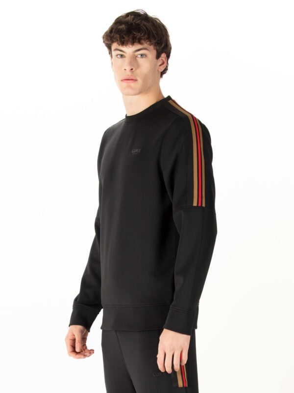 Luke 1977 M790357 Daintree Colour Block Sweatshirt Black - Image 2
