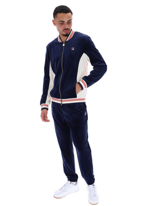 Fila Miguel Velour Track Top 411 Fila Navy/Gardenia/Fila Red - Image 4
