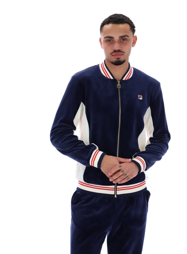 Fila Miguel Velour Track Top 411 Fila Navy/Gardenia/Fila Red - Image 2