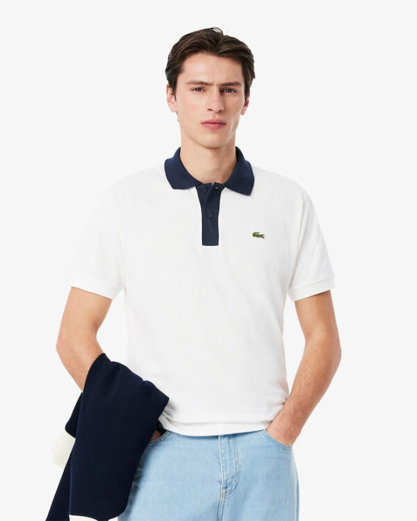 Lacoste PH9879 Polo Shirt 522 White/Navy Blue - Image 3