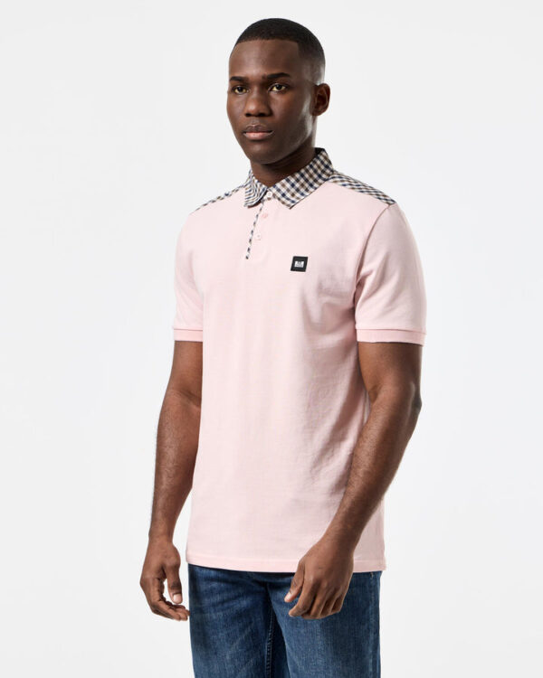 Weekend Offender Costa Mid Check Polo Pale Blush - Image 2