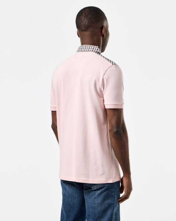 Weekend Offender Costa Mid Check Polo Pale Blush - Image 3