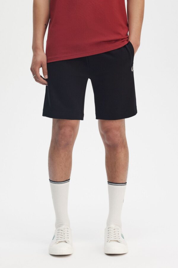 Fred Perry S8505 Classic Sweat Short 102 Black - Image 3